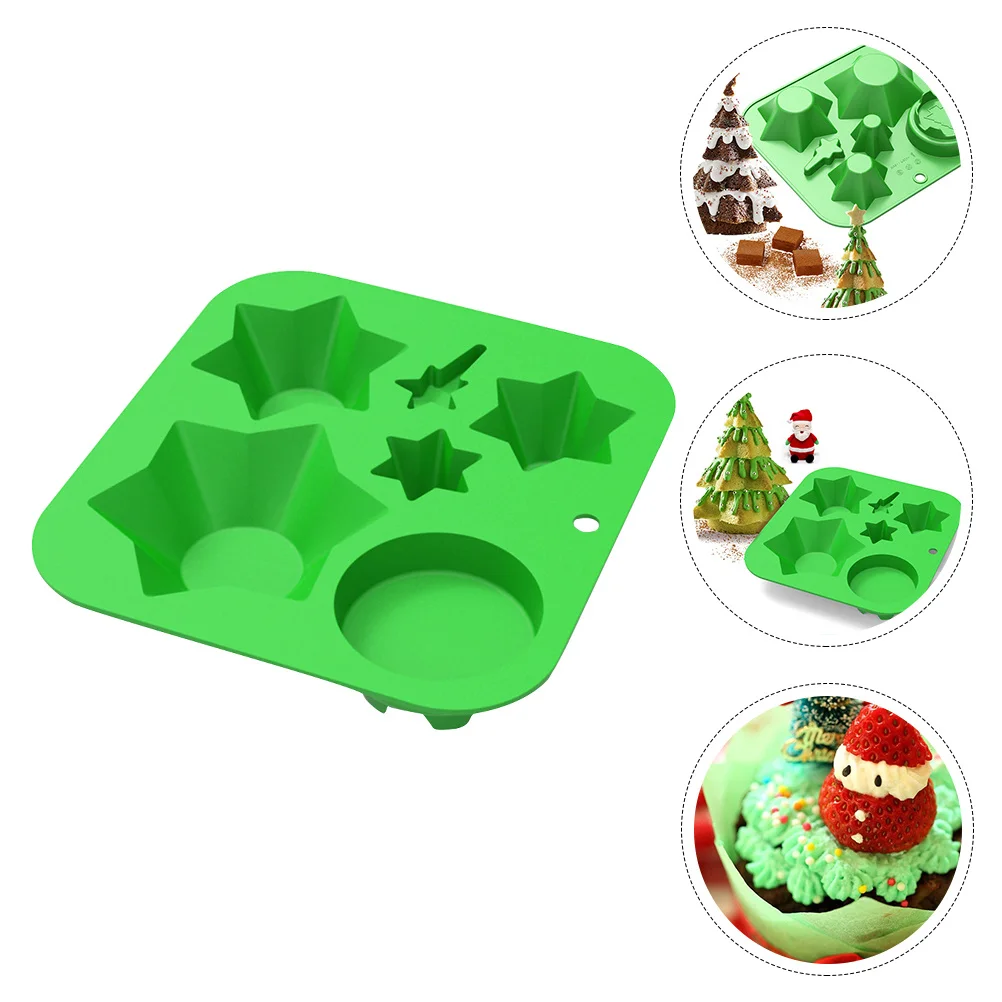 

Silicone Christmas Tree Mold Biscuit DIY Bakeware for Holiday Snacks Freezer Oven Microwave Dishwasher Safe Reusable