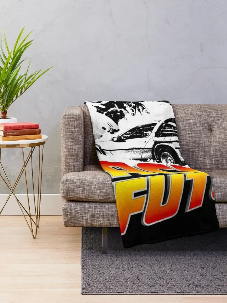 Back to the Future - DeLorean Fire Tracks, Marty and Doc Stencil Fan Art Throw Blanket Decorative Sofa fluffy sofa bed Blankets