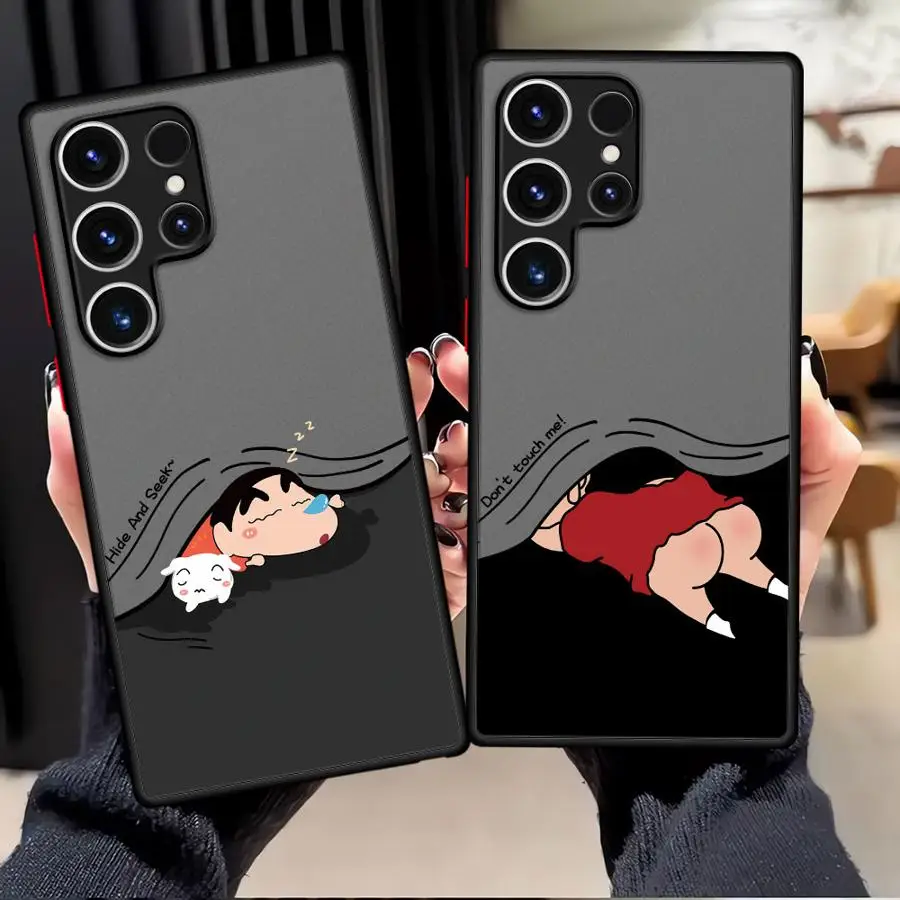 Funda Back Phone Cover Case for Samsung Galaxy Note 20 Ultra 10+ S22 S24Plus S23 FE S25 Ultra S26 S20 FE S21 Crayon S-ShinChans