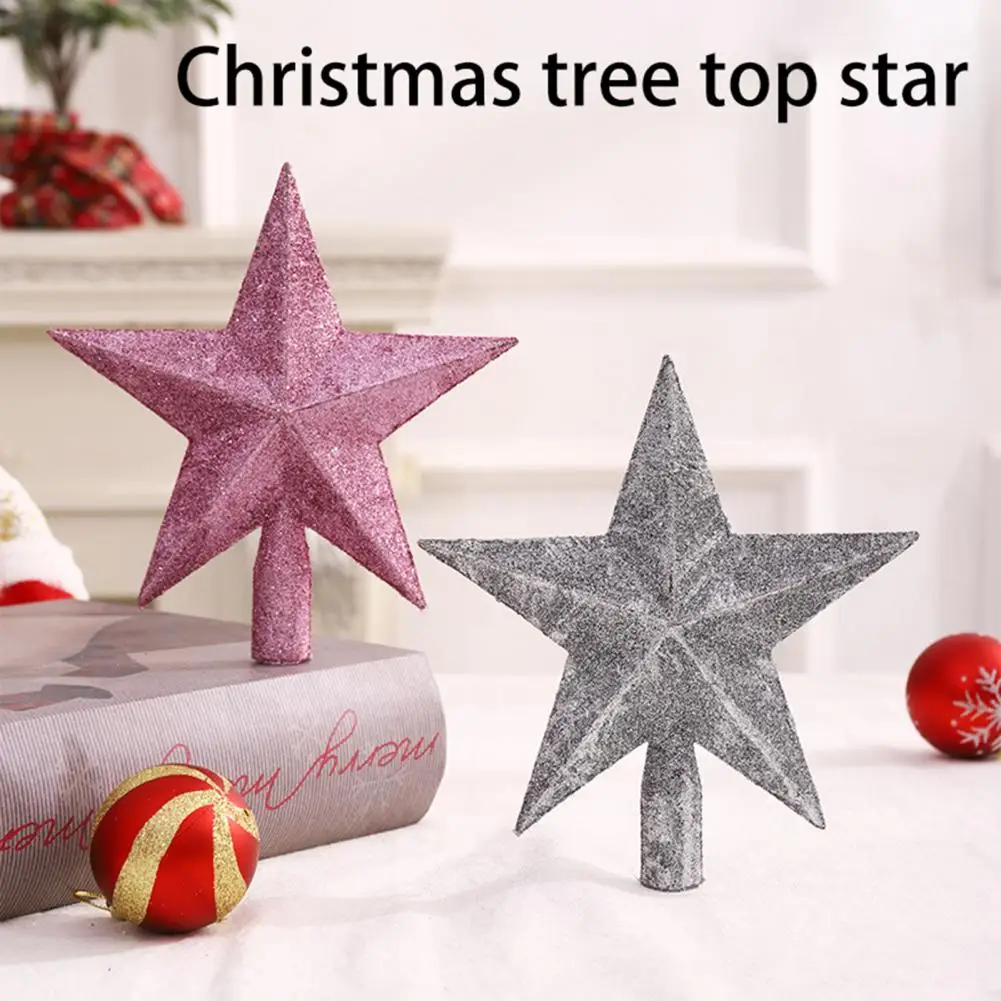 Lovely Christmas Tree Top Star Wide Application Eye-catching Long-lasting Xmas Pentagram Top Star