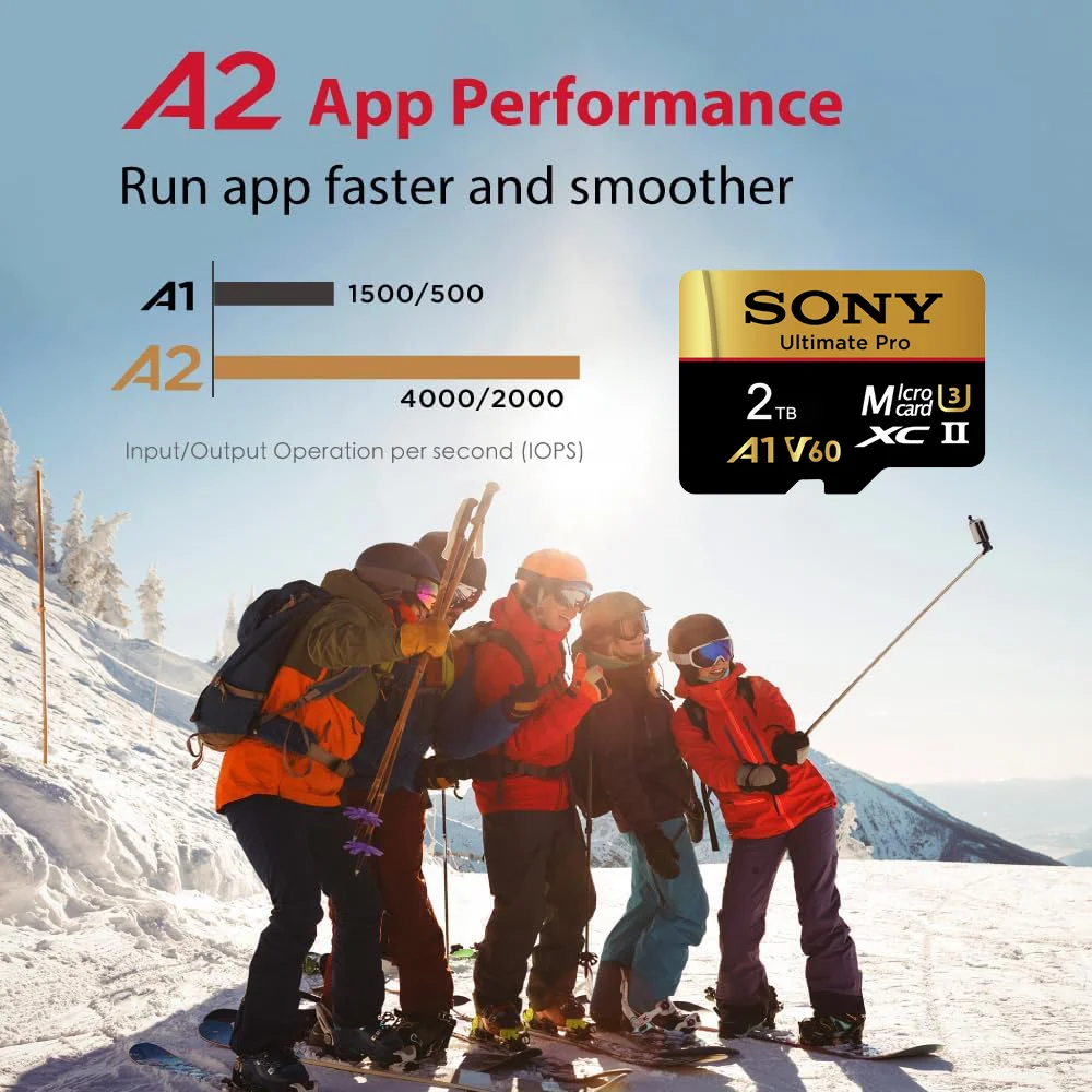 SONY V60 micro SD Card with Reader A2 4K Memory Card 2TB 1TB 512GB 256GB  Flash Micro SD Card for UAV Table DVR Video TF Card