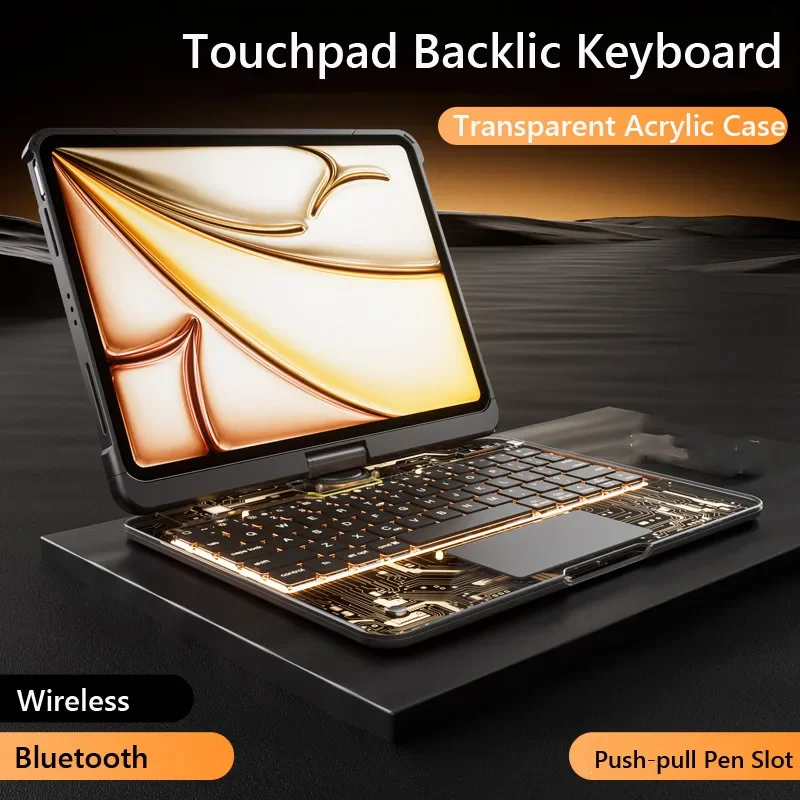 Ifacemall Magic Keyboard CaseIPad Mini 2024 Mini 7 8.3 Inch A17 Pro for Ipad Mini 7 6 2021 A2569 Backli Touchpad Keyboard Case