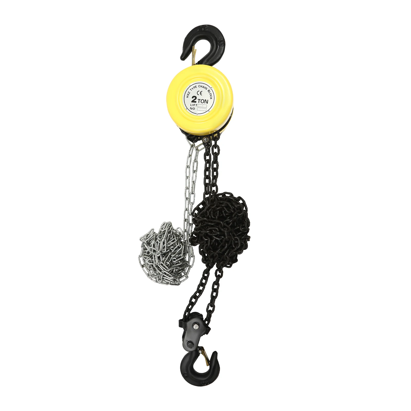 2T/1T Hand Chain Hoist Manual Fall Winch 10 Feet for Warehouse Building Automotive Machinery Yellow