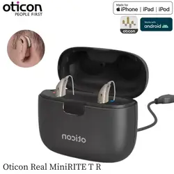 Oticon REAL 1 REAL 2 REAL 3 miniRITE T R hearing aid 48 channel Bluetooth direct connection rechargeable programmable