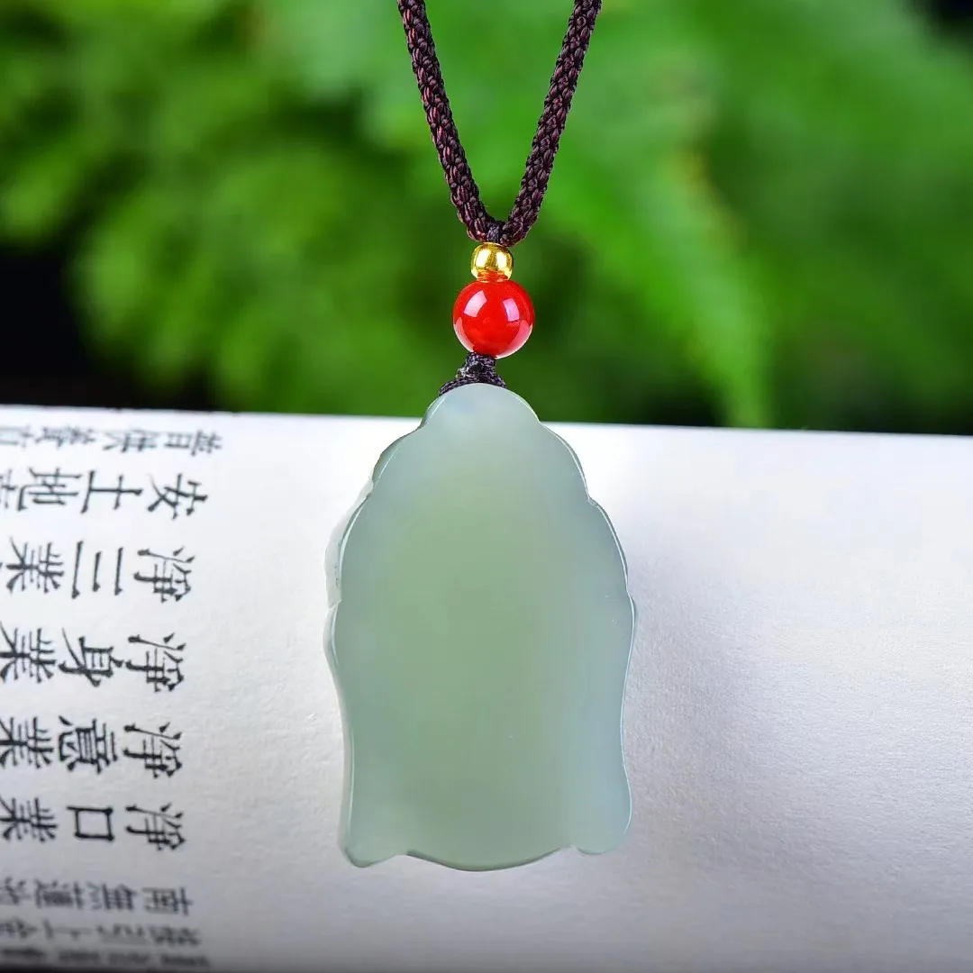 Exquisite Hetian Jade Qinghai Material Buddha Head Pendant Jewelry D15335#