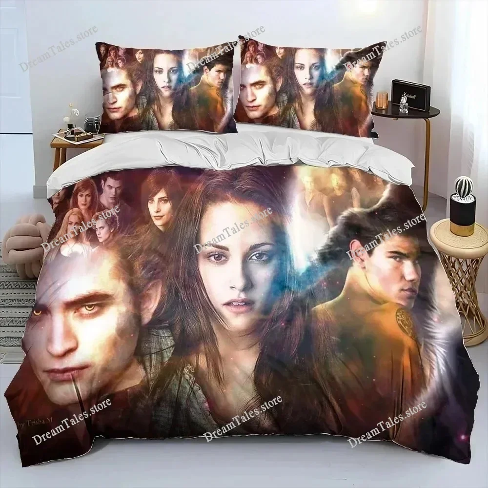 

Комплект постельного белья «Сага о сумерках» с HD-печатью: пододеяльник, наволочки, покрывало для двуспальной кровати, домашний текстиль, роскошный подарок