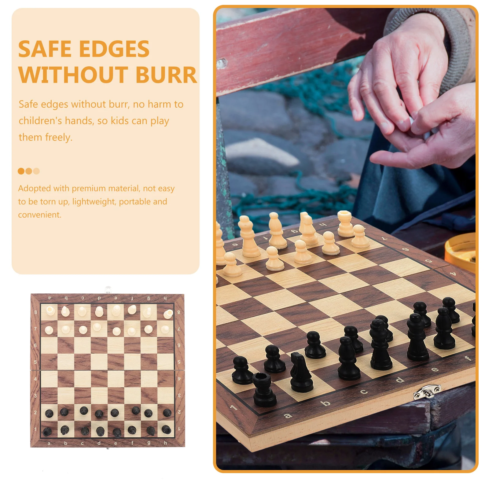 

Wooden Foldable Travel Board Game Lightweight Portable Kids Friendly West International Wooden Folding Chess Chess Toy