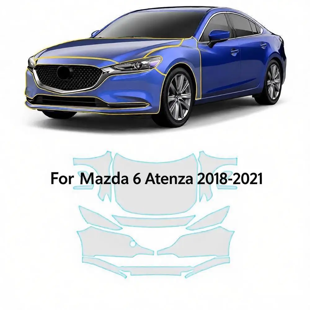 

For Mazda 6 Atenza 2018-2021 TPU Bumper Pre-cut PPF Matte Clear Paint Protective Film Custom Anti Scratch Self Healing Shield