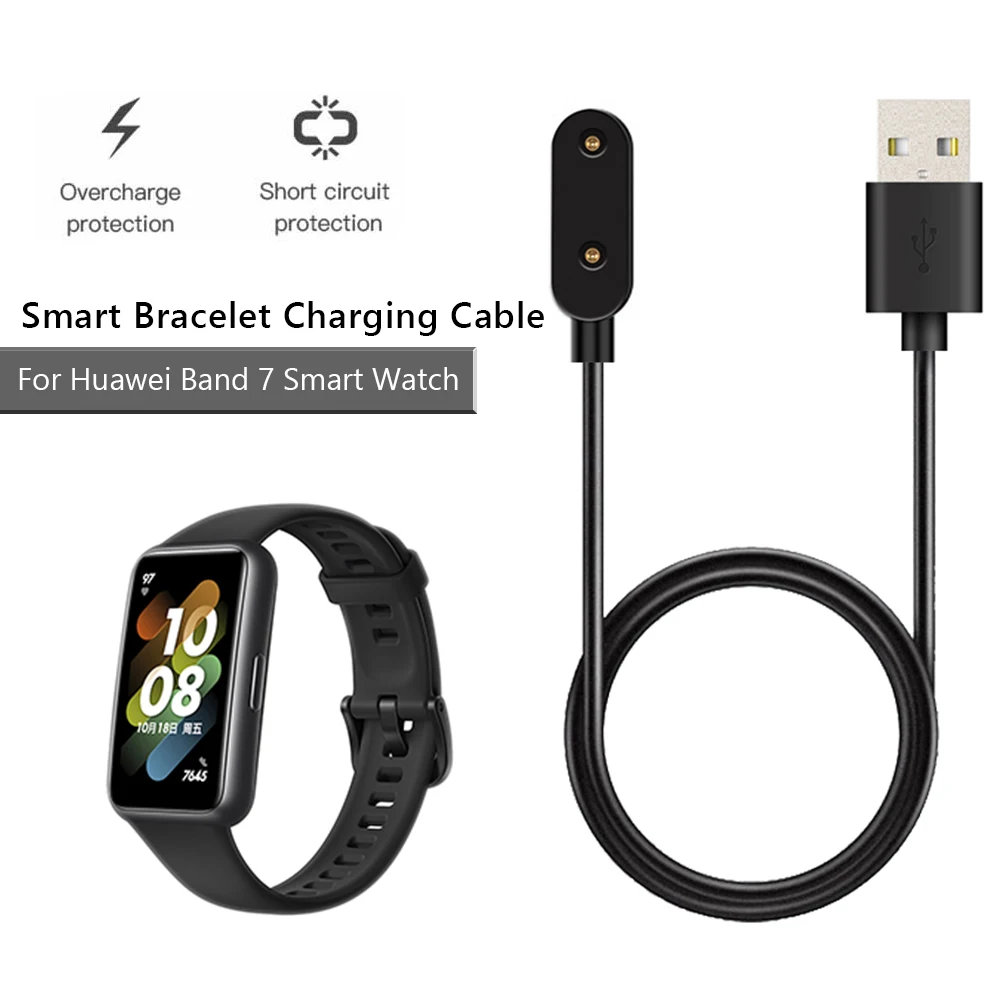 Usb cabo de carregamento para relógio inteligente, adaptador magnético para relógio huawei fit 2 banda huawei 7 6 honor band 6 pro, 1m