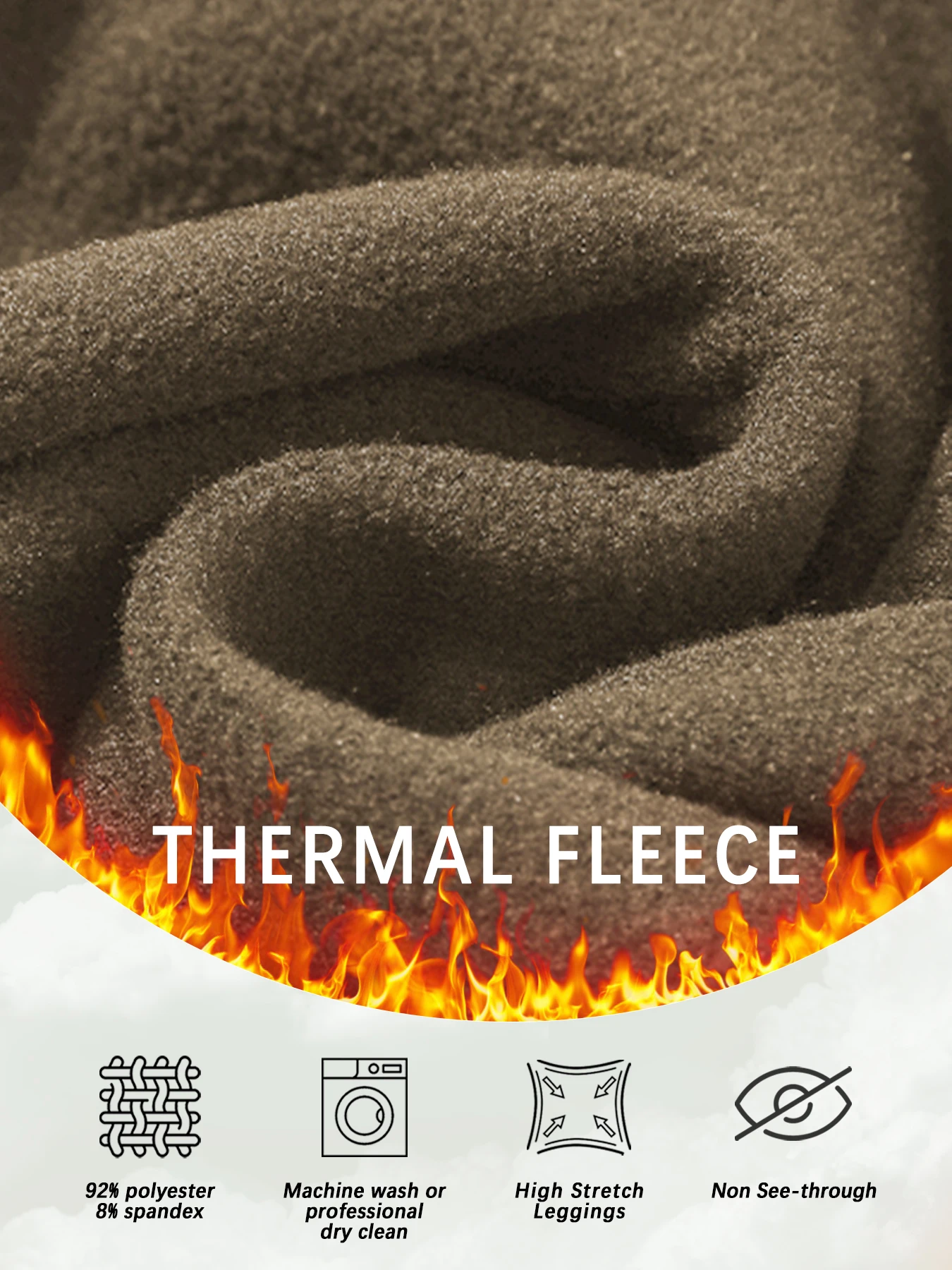 سراويل شتوية للتمرين مع بطانة من الصوف الحراري، سراويل نسائية منخفضة الارتفاع مناسبة للبقاء على دفء في درجات الحرارة الباردة