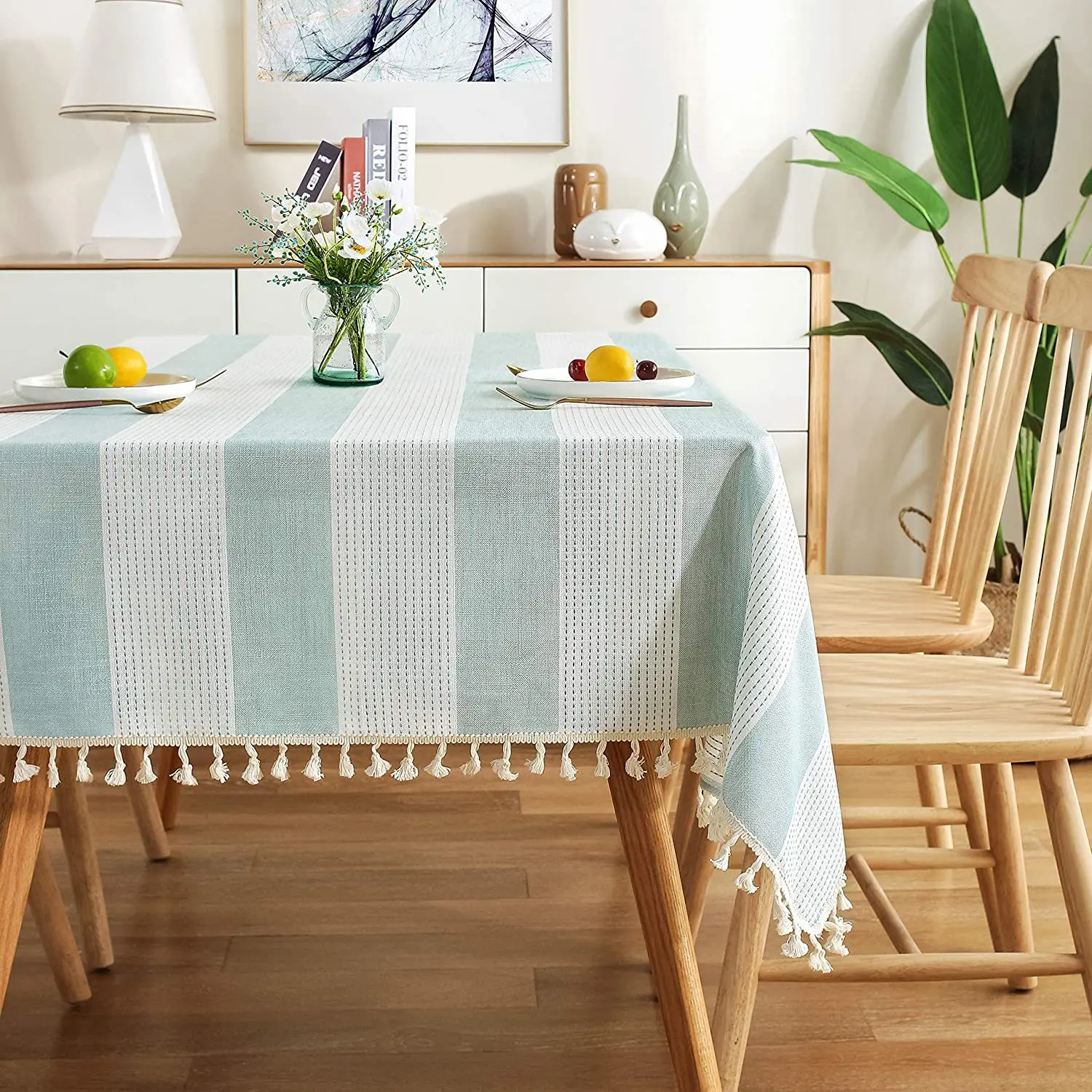 

Cotton Rectangle Tablecloth Blue and White Stripe Tablecloths Outdoor Table Cloth for Rectangle Table Fabric Cotton Tablecloths