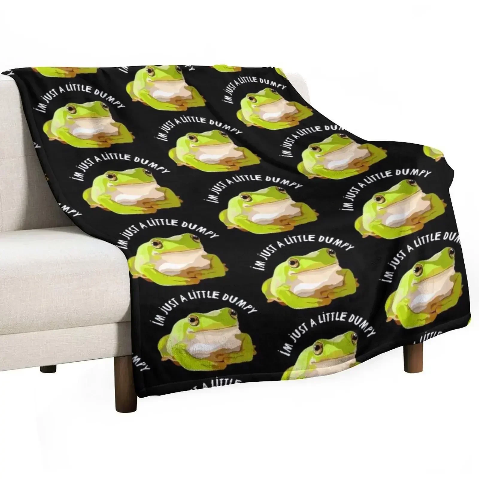 W is for Whites Tree Frog Im A Little Dumpy Throw Blanket Summer Beddings Hairys decorative Large Blankets