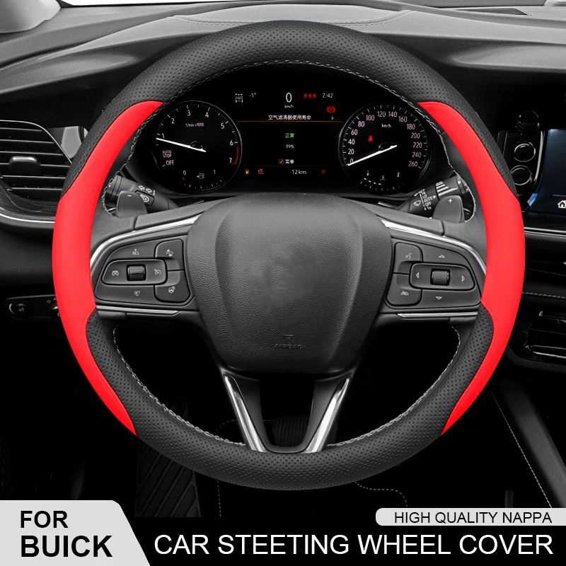 

For Buick Excelle Regal Lacrosse Verano Encore Envision Enclave ParkAvenue GL8 Car Leather Steering Wheel Cover Auto Accessories