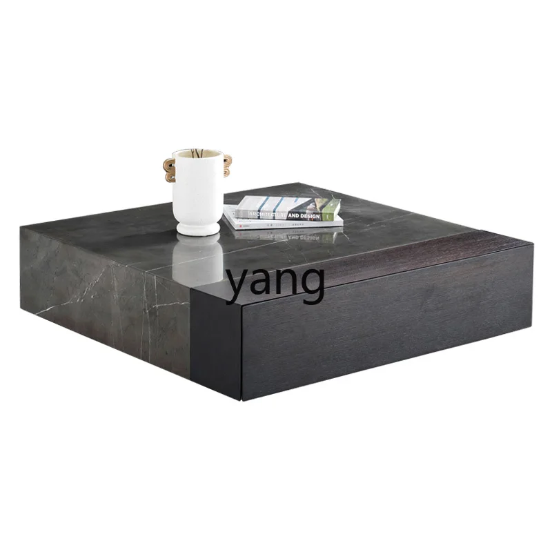 

Yjq Minimalist Luxury Stone Rock Plate Tea Table Designed by a Maestro Advanced Sense Living Room Home Modern Minimalist