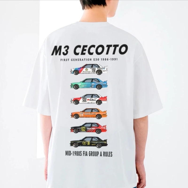 2023 summer new GS M3 e30 f36 sports adventure t-shirt  DTM Fan T Shirt  Tuning Hip-hop Men women Cotton Tees Tops Harajuku