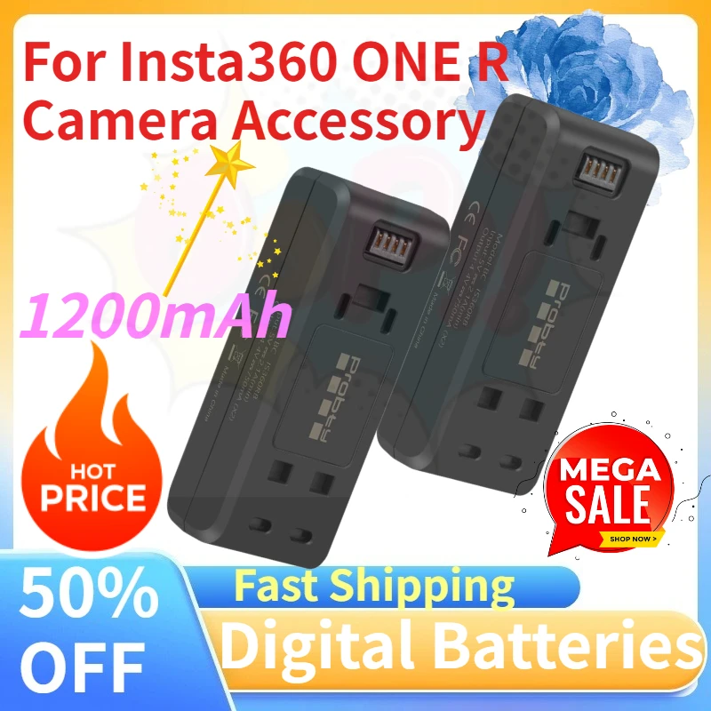

1200mAh High-Quality For Insta360 ONE R Battery or Fast Charger For Insta 360 R Camera Accessory