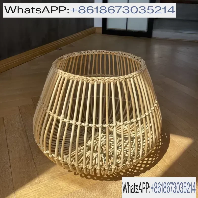 Handmade Natural Rattan Storage Basket for Living Room Snacks Dirty Clothes Decorative Home Organization Rattan Container view 4