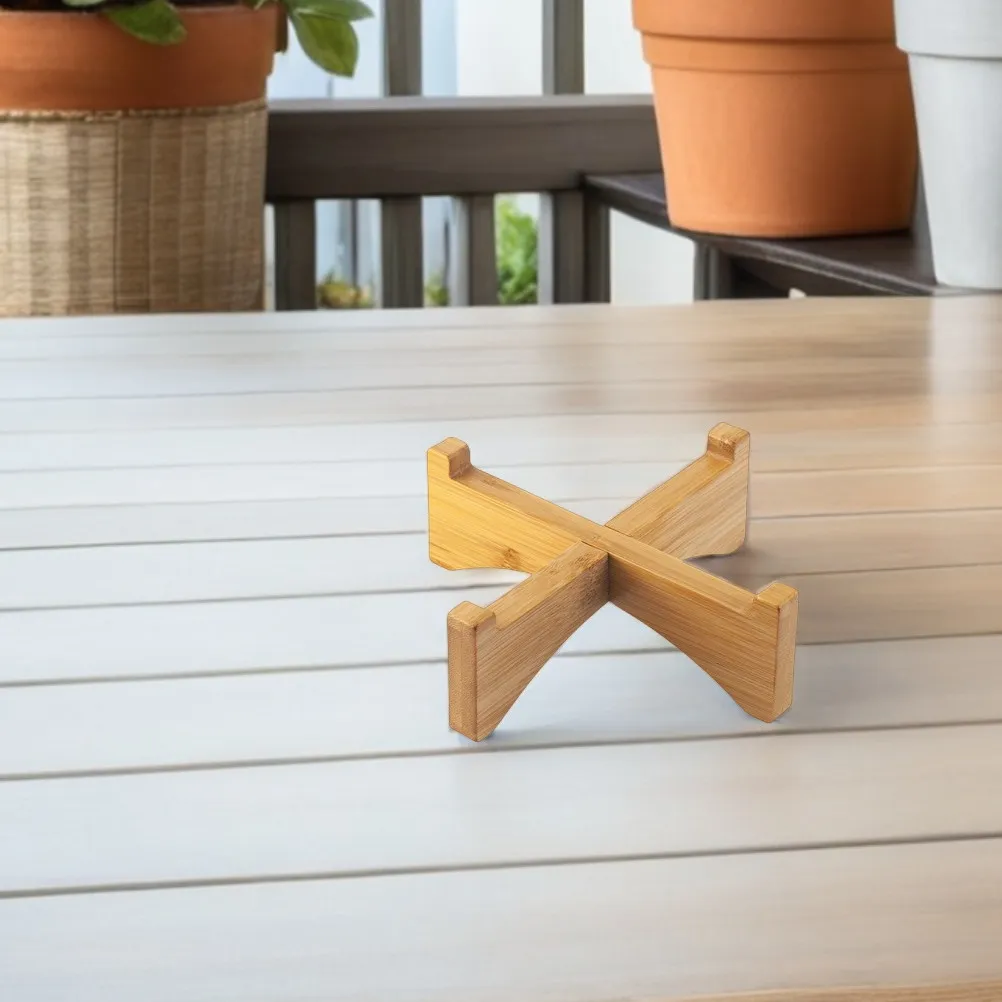Flower Pot Stand Indoor Wooden Plant Stool Compact Tabletop Flower Shelf for Succulents Desk Living Room Easy Clean Sturdy view 2