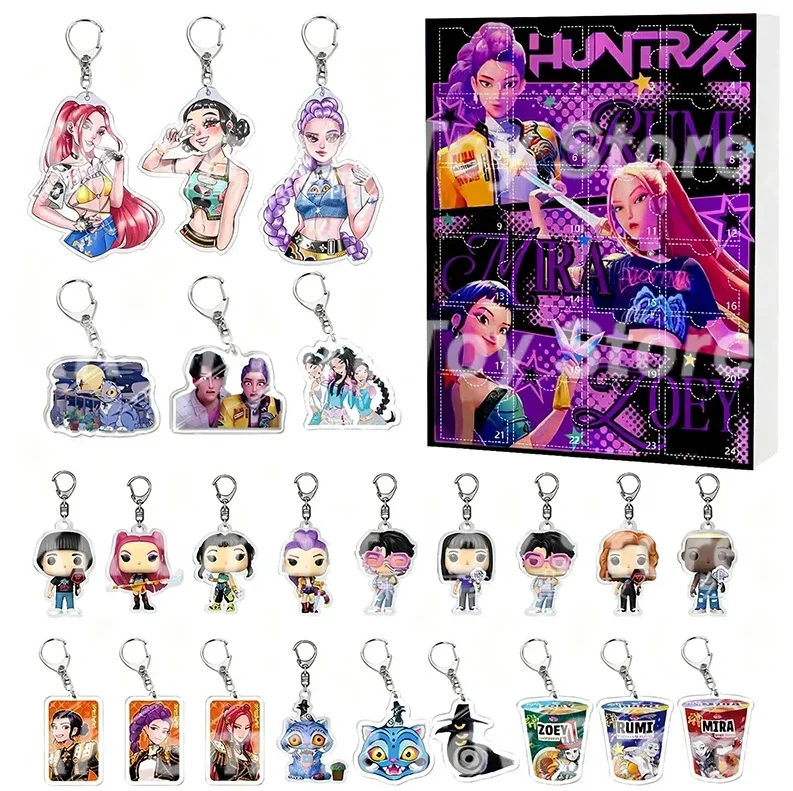 

Новый Kpop Demon охотничья глухая коробка Адвент-календарь Mystery Box игрушки 24 шт. Рождество обратный отсчет праздник акриловый кулон подарки игрушки