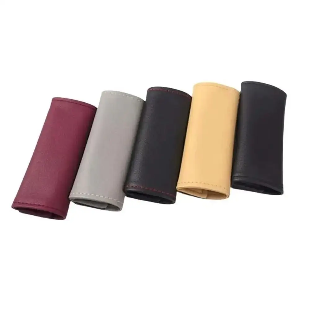 2PCS PU leather Door Handle Cover Anti Slip Elastic Car Inner Pull Sleeve Wear Resistant Fabric Anti Slip Grip Protector