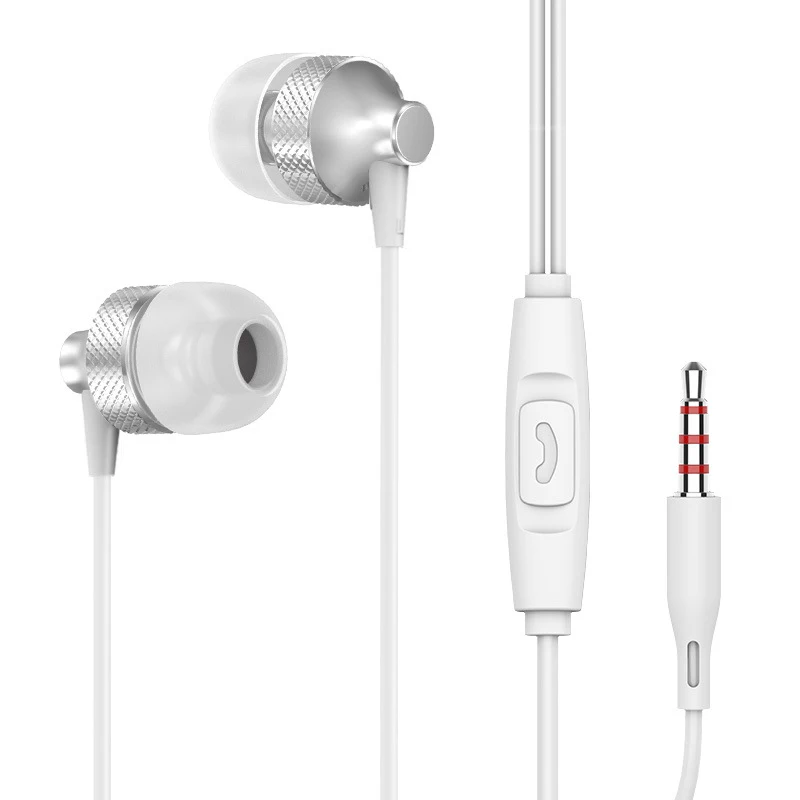 Wired Earphone Stereo Metal In-ear Earphone Heavy Bass Earphones With Wire Control Play/Pause Answer Call 2032 New