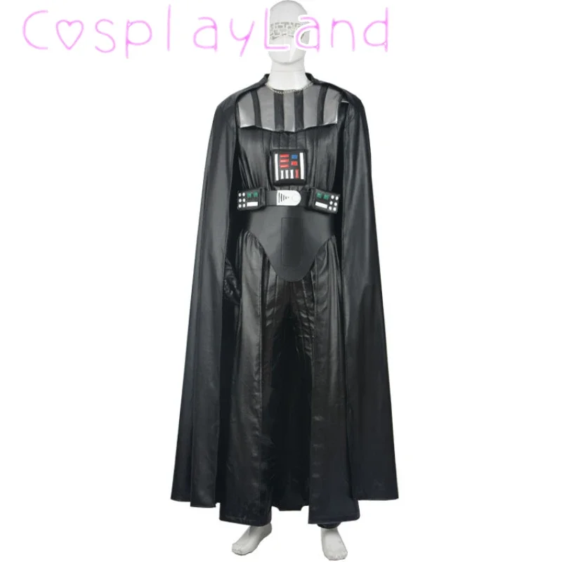 Darth Vader Cosplay Costume Adult Jedi Suit Complete Set Custom Made Drath Father Halloween Costume Men Black Jumpsuit Cloak