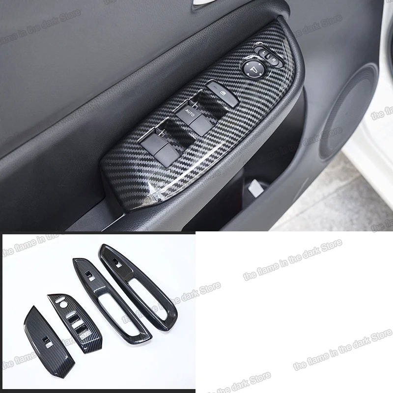 

carbon fiber car window control switch panel trims for honda fit 2020 2021 accessories GR GS jazz auto styling parts 2022 2023