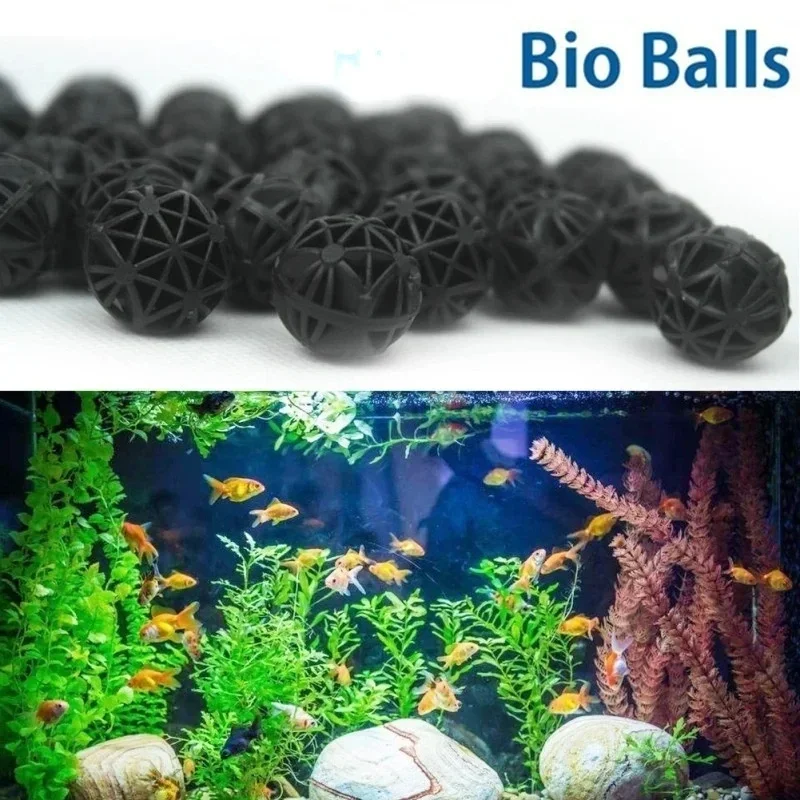 50/100Pcs Home Aquarium Pond Bio Balls 16mm Fish Tank Filter Media Marine Sum Water Treatment Quality Stabilizer Pet Products