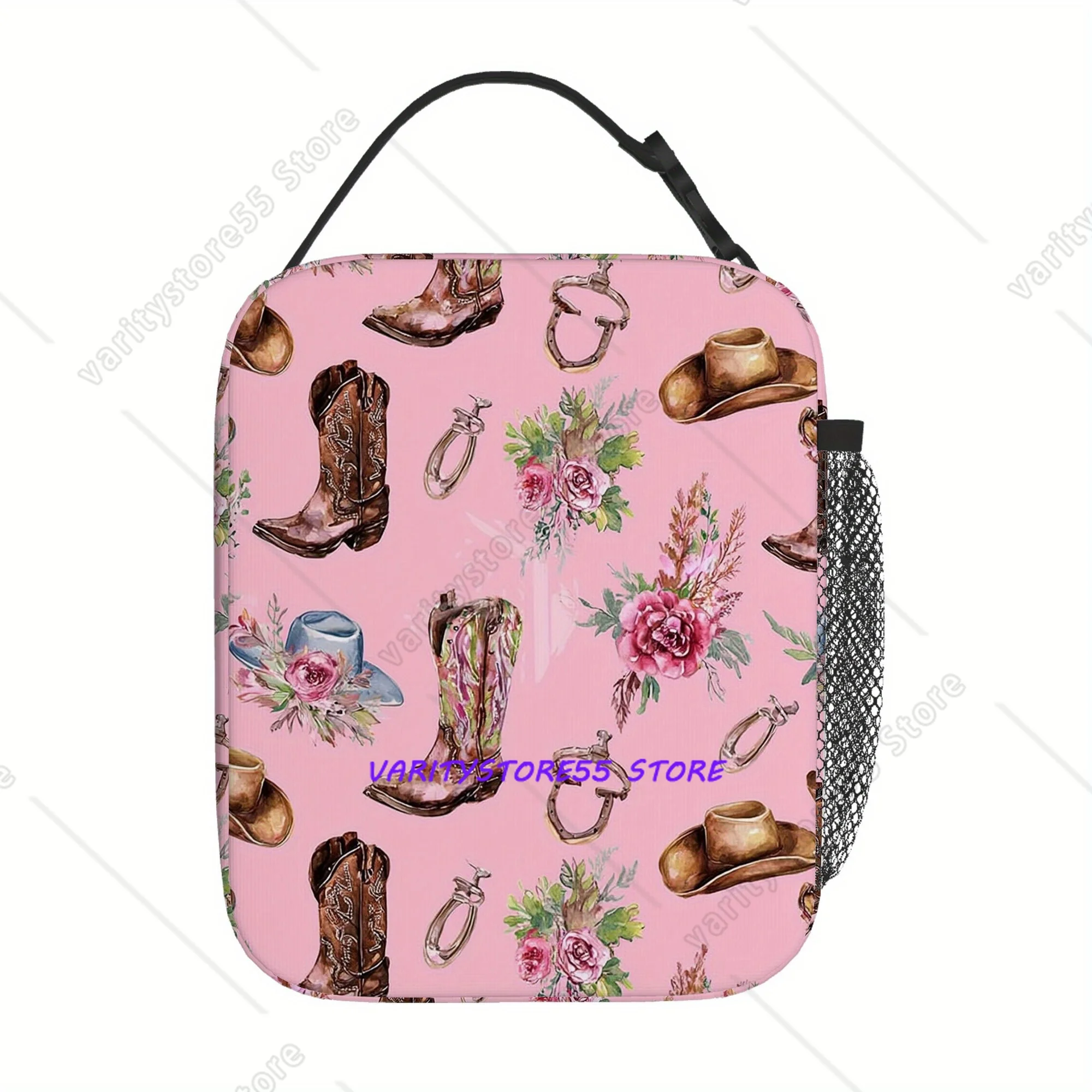 

Многоразовая сумка-тоут для обедов в стиле ковбойской моды с цветочным принтом, термосумка для еды из оксфордской ткани, портативная термосумка для взрослых и детей, для работы, школы, пикника