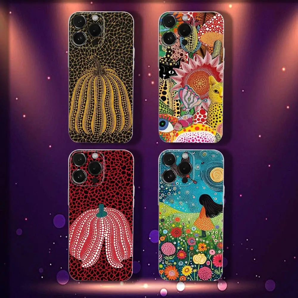 

Y-Yayoi Art K-Kusama Phone Case For iPhone 17,16,15,14,13,12,11 Pro,Max,Plus,X,XS,XR,SE4,E Mini Transparent Soft Cover