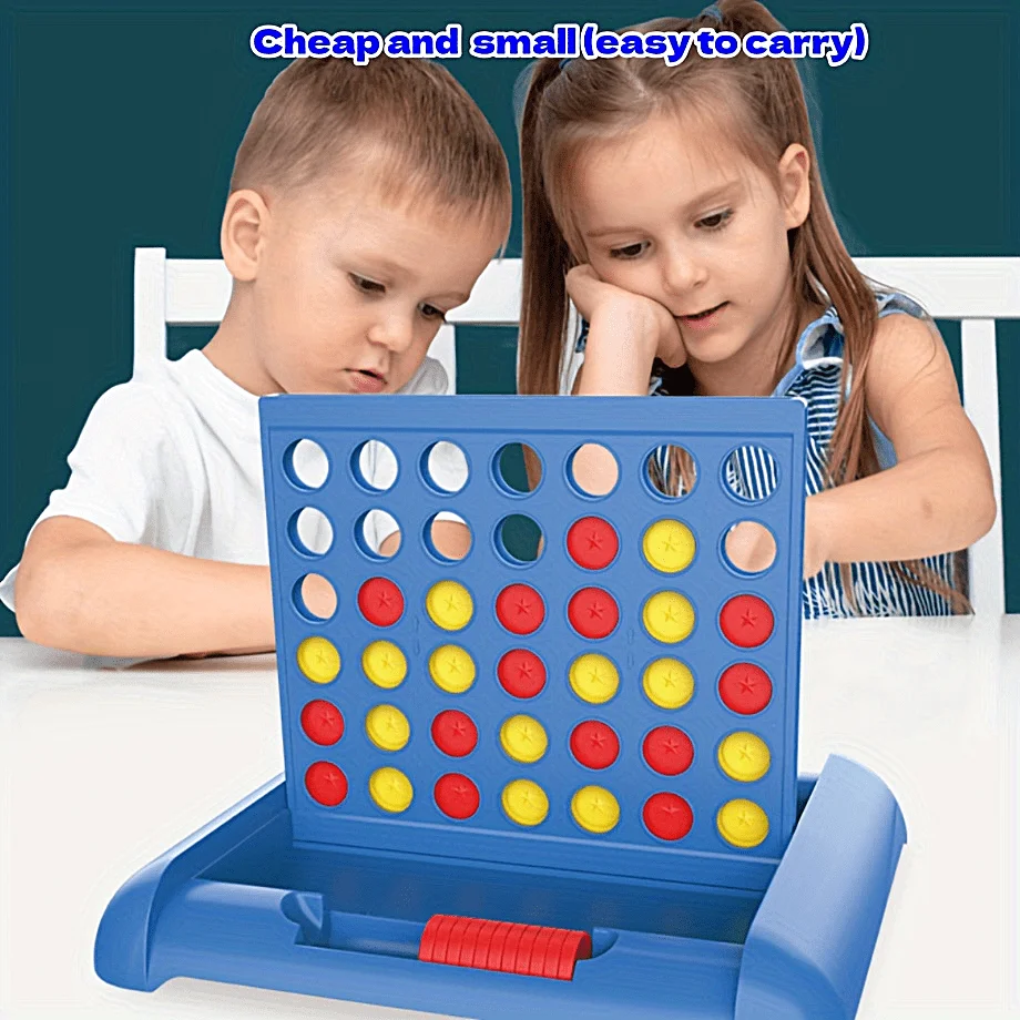 Portable Connect 4 Classic Grid, 10.16 cm A Row Game, Strategy Board Games For Kids, 2 Player For Family And Kids, Ages 6 And Up