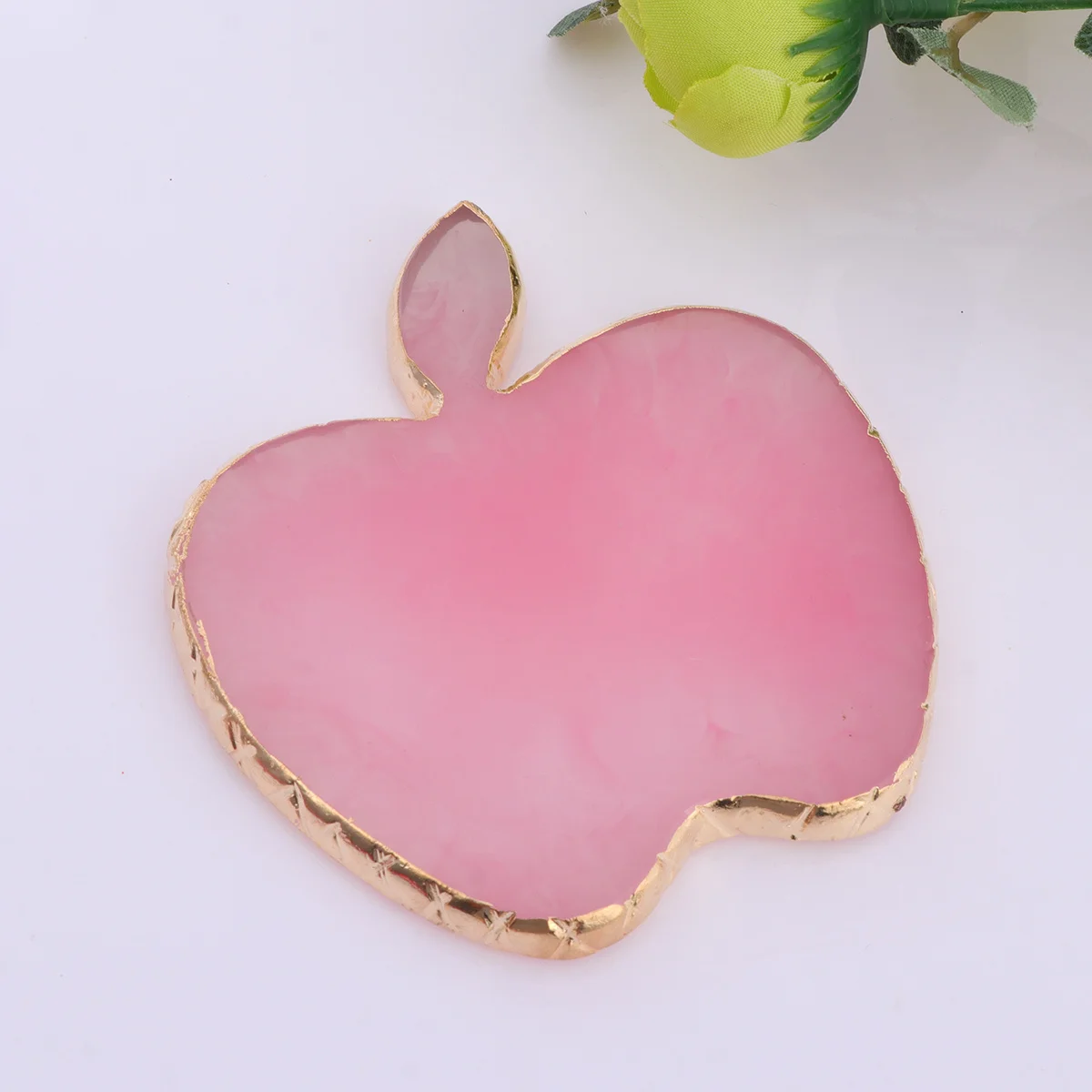 1 قطعة مانيكير مسمار الراتنج التفاح على شكل لوحة وردي فاتح العقيق الذهب حافة دائم الأظافر اللون لوحة أداة فنية لوحة أظافر #3