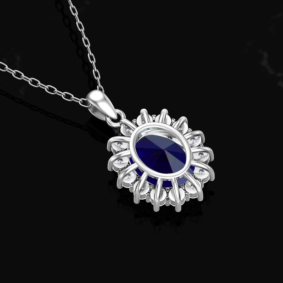 

Luxury 100% 925 Sterling Silver Aquamarine Gemstone Pendant Emerald Necklace Women Oval Stone 8*10mm With Certificate Jewlery