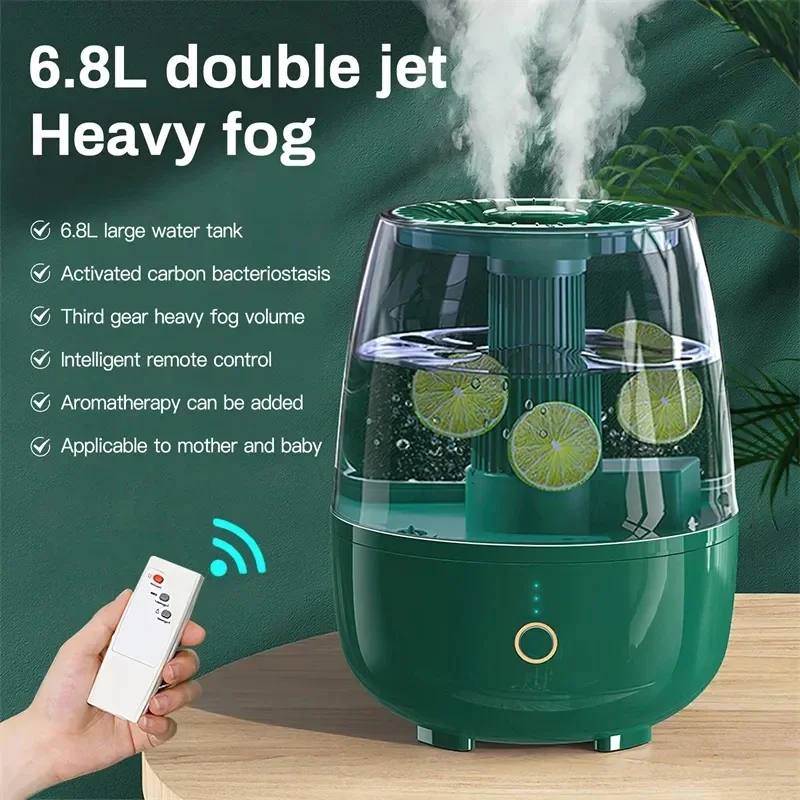 6.8L Air Humidifier With Remote Control Large Capacity Ultrasonic Aroma Diffuser Mist Maker For Bedroom Home Office