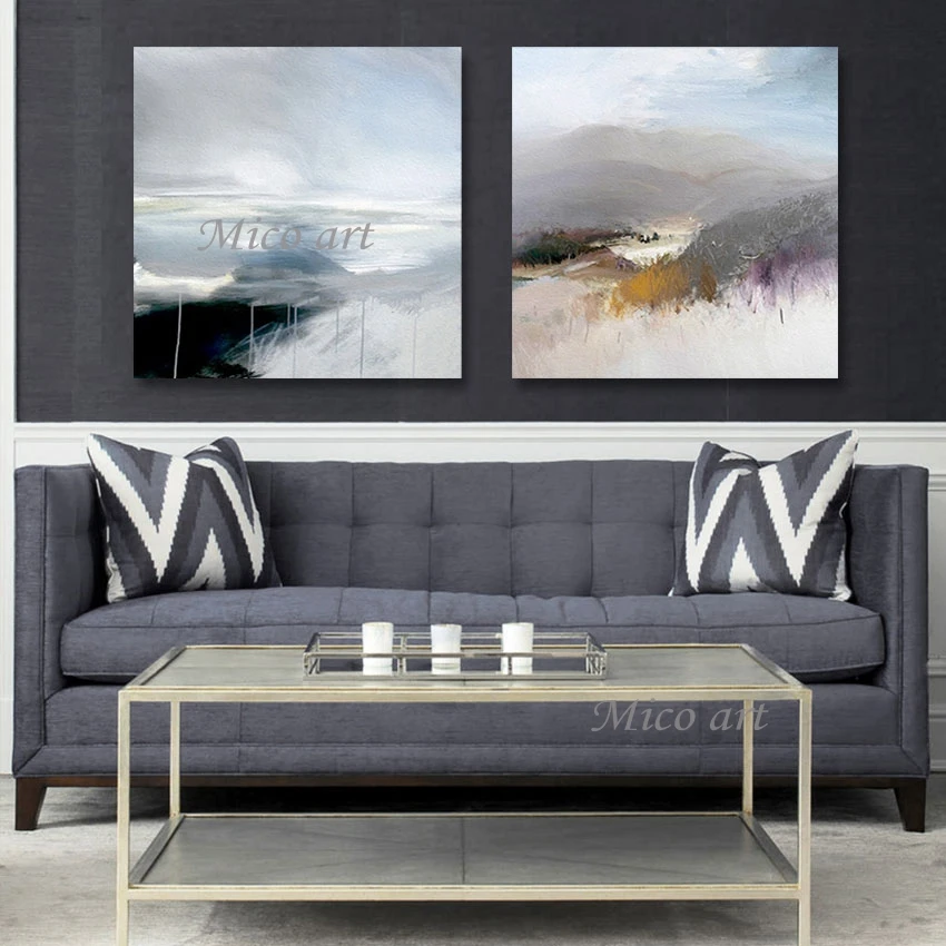 Fashion Wall Paintings Abstract Picture 2PCS 1 Set Canvas Art Frameless Handmade Home Decoration Pieces Modern Acrylic Artwork