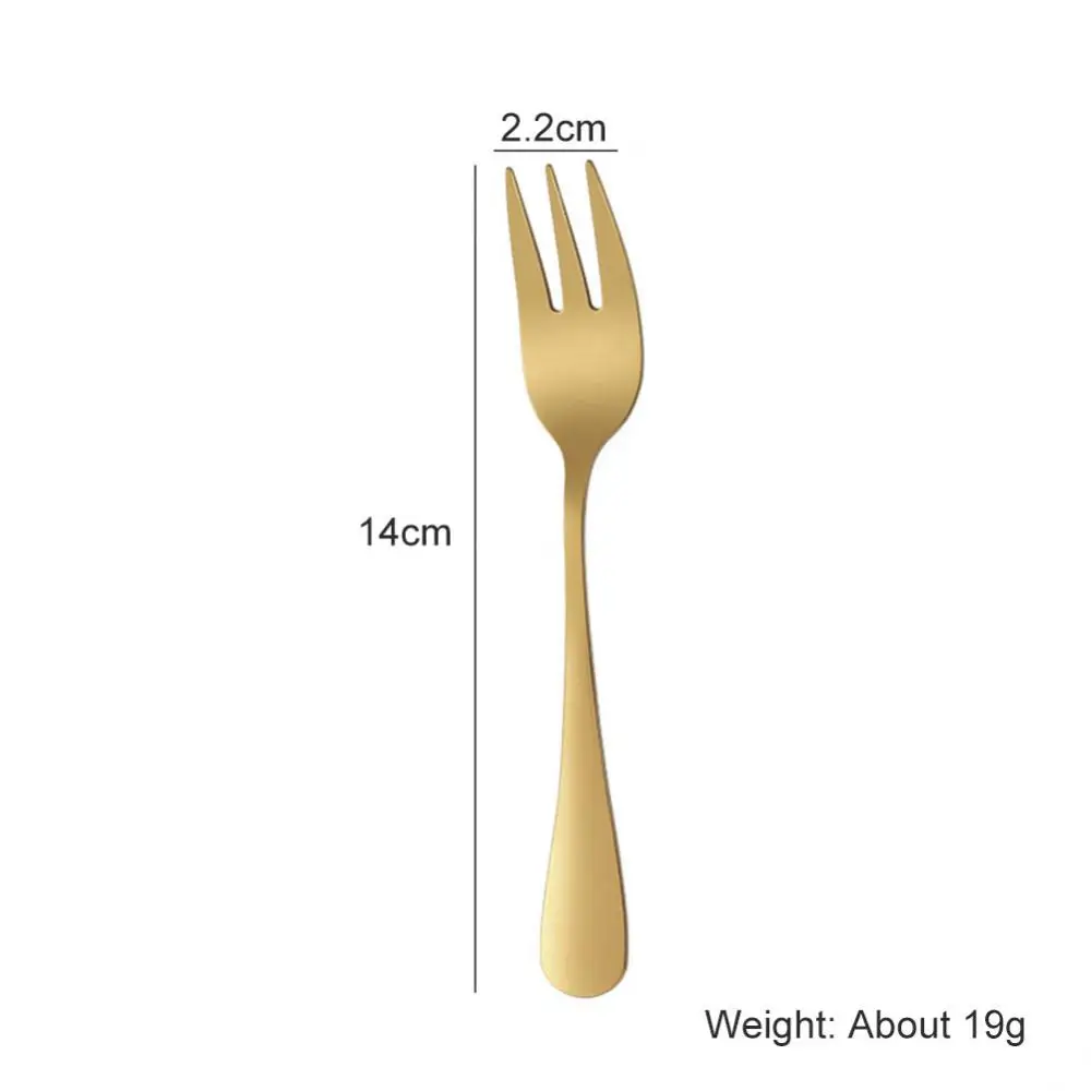 Pieces Gold Fruit Fork Stainless Steel Coffee Tea Fork Set Ice Cream Cake Dessert Mini Fork Afternoon Party Black Cutlery