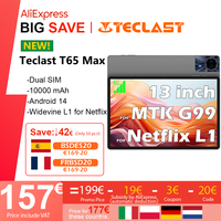 Teclast T65 Max 13 inch Android tablet 14 MediaTek Helio G99 (8GB + 12GB expansion) 20GB RAM 256GB ROM 10000mAh battery dual SIM 4G LTE 1920x1200 GPS Widevine L1 for Netflix