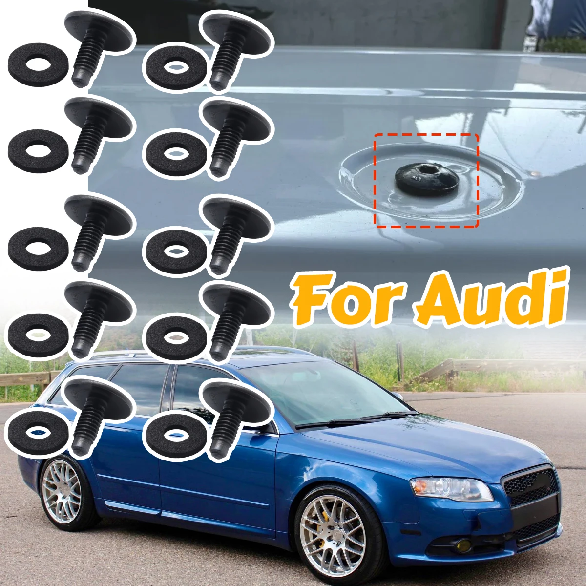 

10PC M6 Car Roof Rack Holes Panel Blanking Screws Hex Bolts Sealed for Audi A4 A5/S5 Q5 8R R8 RS4 RS5 Accessories N90993801 Clip