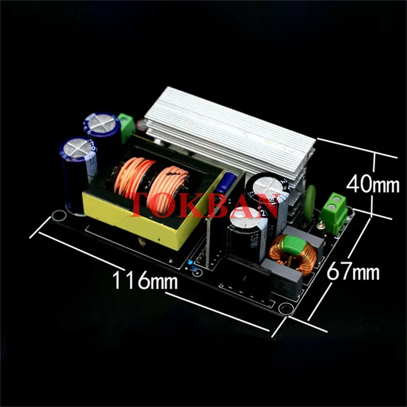 BAHOD 600w LLC เครื่องขยายเสียง Switching Power Supply Board เดี่ยวเอาต์พุตคู่บวกและลบ +-24-80V Diy เครื่องขยายเสียง