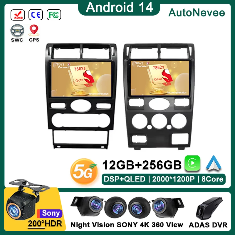 

Android 14 Car Dvd For Ford Mondeo Mondeo 3 2000-2007 Stereo Head Unit Multimedia Player GPS Navigation Auto Radio Touch Screen