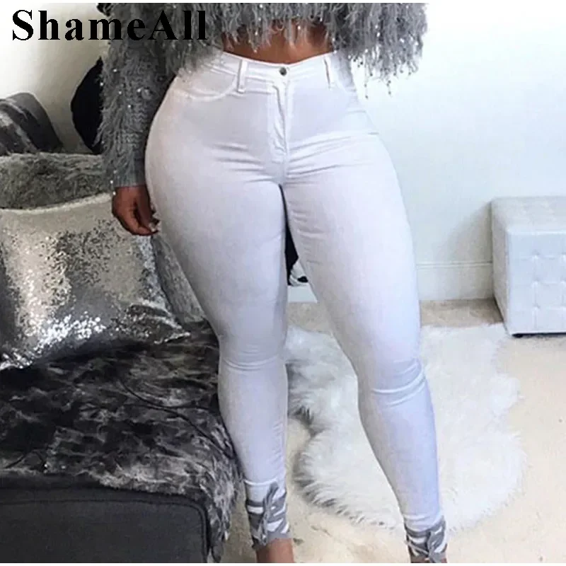 High Waist Stretchy Skinny Wine Red Army Green Slim Fit Jeans Bodycon Pencil Denim Pants Lady Indie Super Elastic Trousers Jean