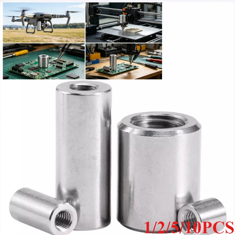 

304 Stainless Steel Cylinder Coupling Nut M2 M4 M6 M8 M12 M16 Round Sleeve Connector Spacer Tuerca Ecrou 3D Printer Drone Joint