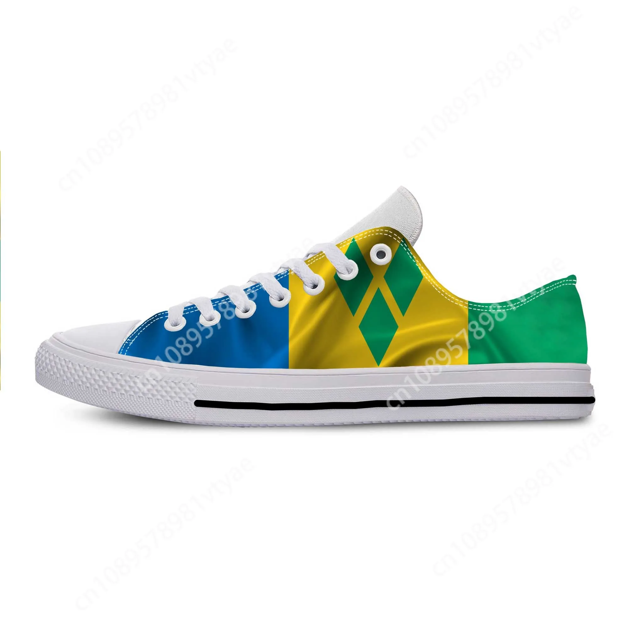 

Saint Vincent and Grenadines Flag Patriotic Pride Casual Cloth Shoes Low Top Comfortable Breathable 3D Print Men Women Sneakers