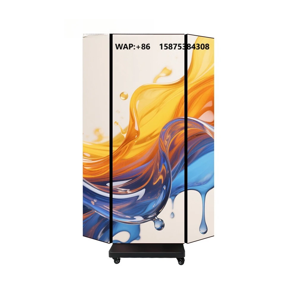 Trifold Indoor HD Digital LED Poster P1.86 P2 P2.5 Electronic Advertising LED Screen Wifi Controlled Floor Standing LED Display