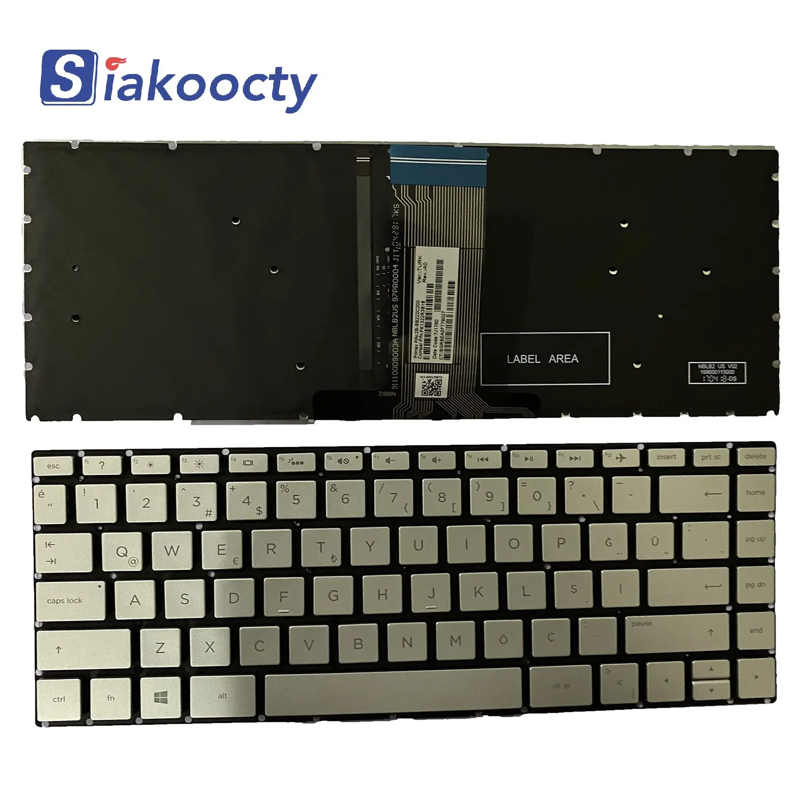 

New For HP Pavilion X360 14-BA 14T-BA 14M-BA 14-BS 14-BW Keyboard TR Backlit silver