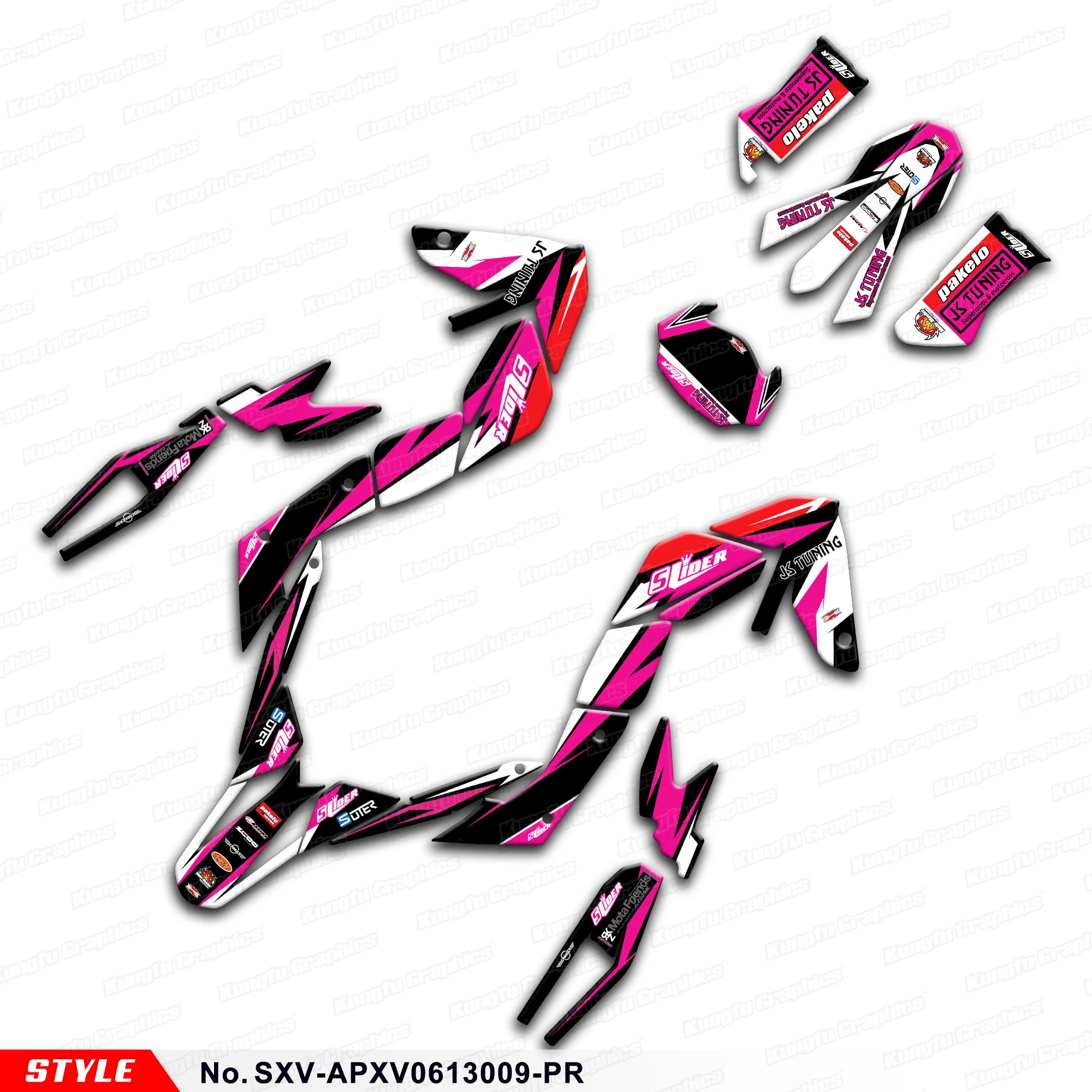 

Motorcycle Decals Glossy Laminate for Aprilia SXV 450 550 2006-2013, SXV-APXV0613009-PR