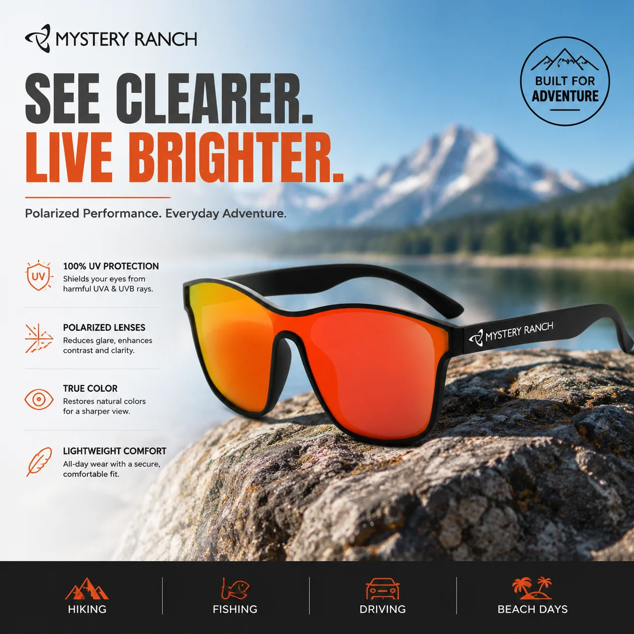 New Mysterious Ranch Polarized Sunglasses UV Protection Strong Light Protection Fashionable Eyewear for Men And Women