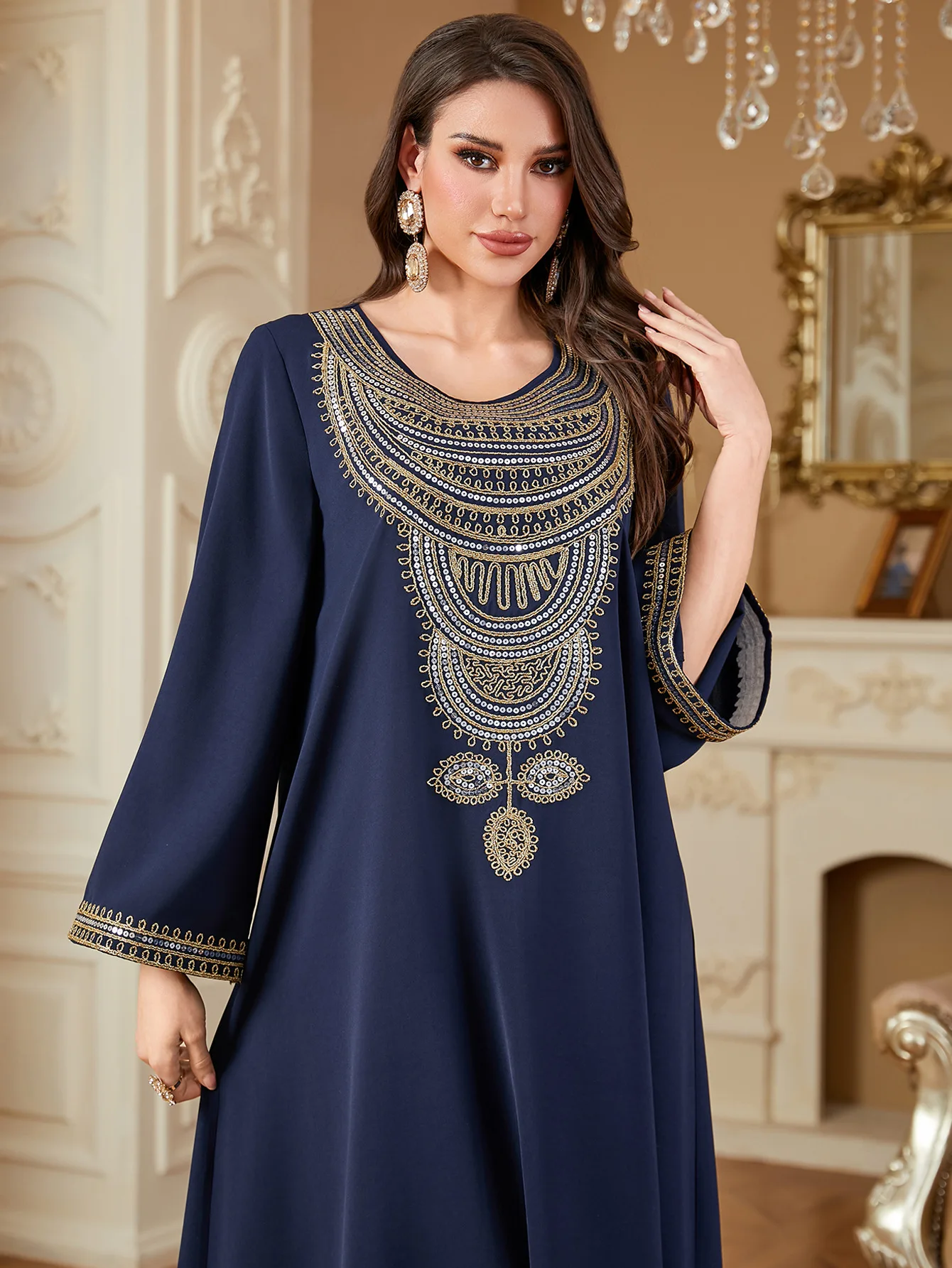 Eid 여성 드레스 이슬람 Abaya 자수 Vestidos Largos 두바이 Abayas Kaftan 아랍 긴 가운 2025 파티 Caftan Jalabiya 라마단
