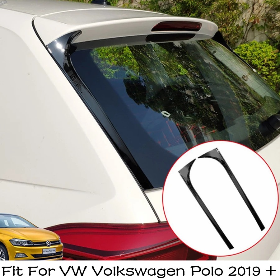 

Car Rear Window Side Spoiler Strip Decoration Cover Trim 2PCS Fit For VW Volkswagen Polo 2019 - 2023 External Spare Parts