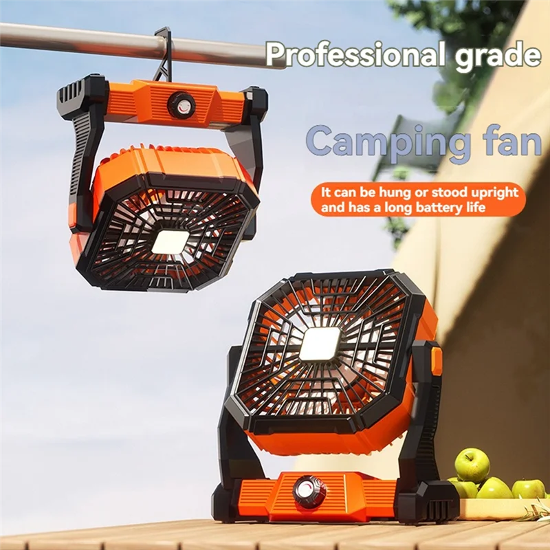 

B98A-перезаряжаемый USB-вентилятор для кемпинга со встроенной подсветкой, портативный вентилятор для палатки для кемпинга